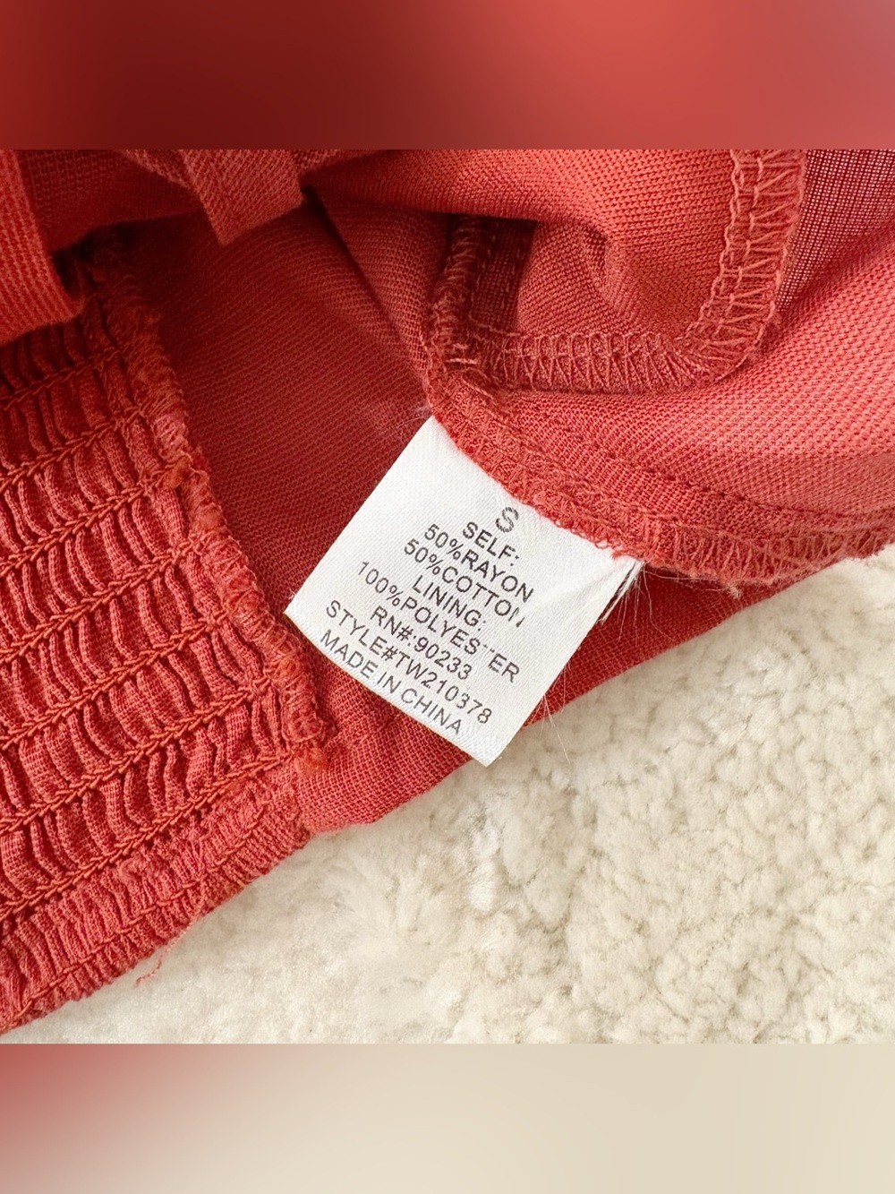 PacSun LA Hearts Rust Red Lace-Up Long Sleeve Crop Top Small - Picture 9 of 12